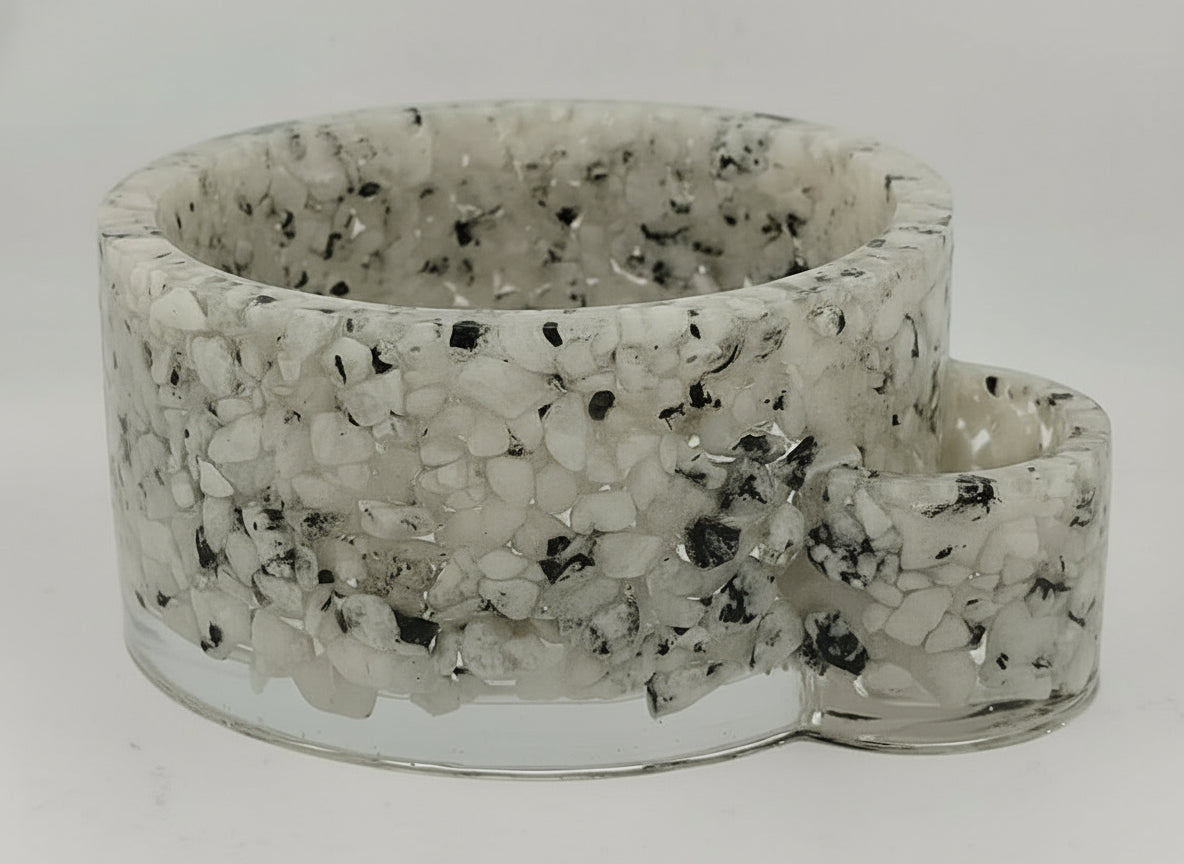 Rainbow Moonstone Candleholder with Match Storage