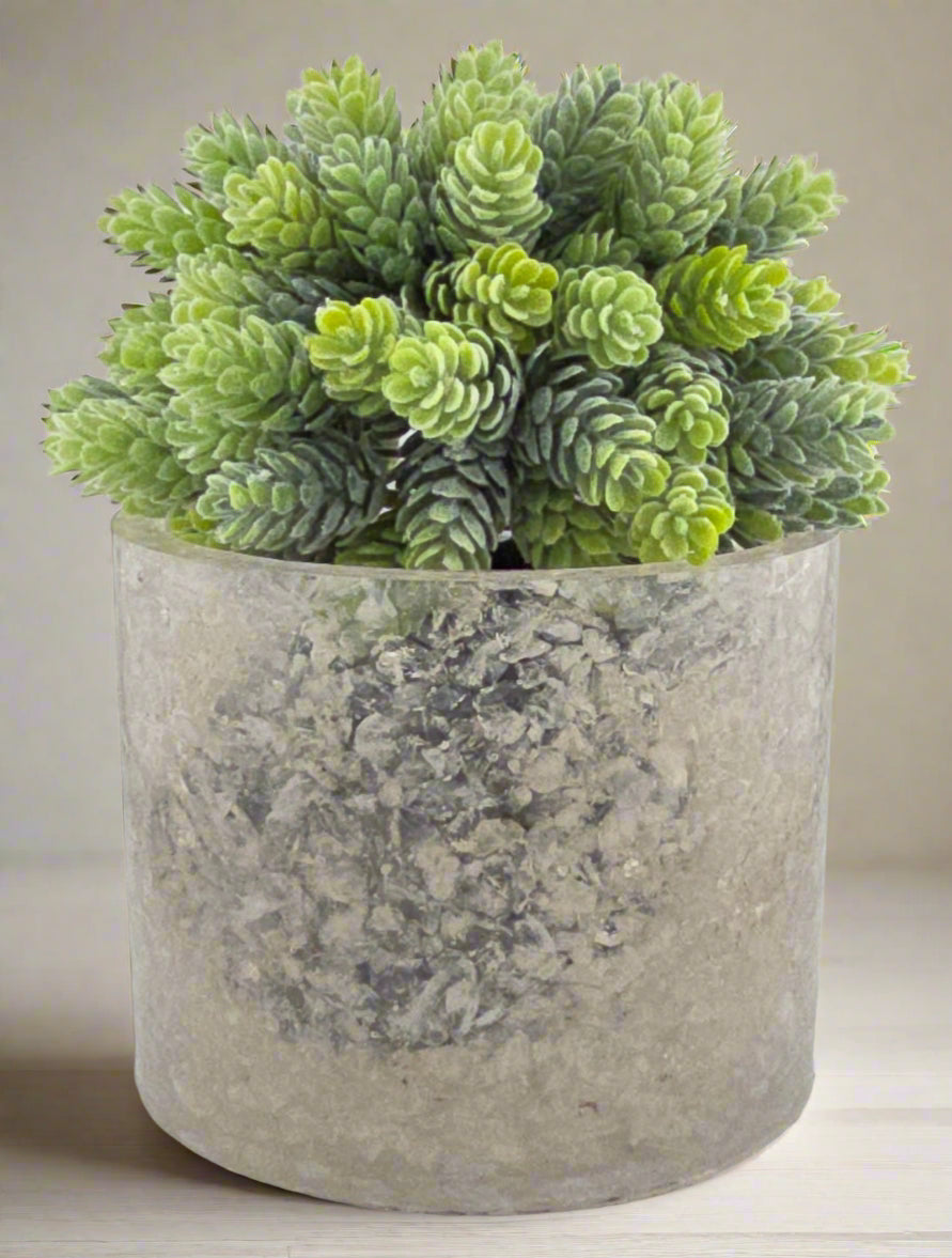 5.9" Planter, clear quartz, natural stone, epoxy resin, countertop