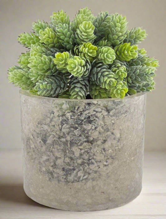 5.9" Planter, clear quartz, natural stone, epoxy resin, countertop
