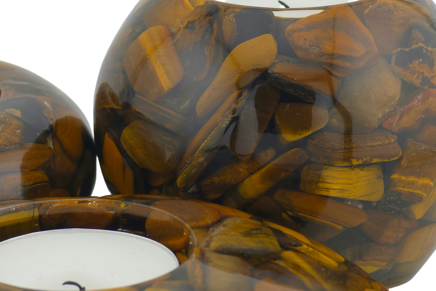 Modern Tea Light Holders - Tiger's Eye