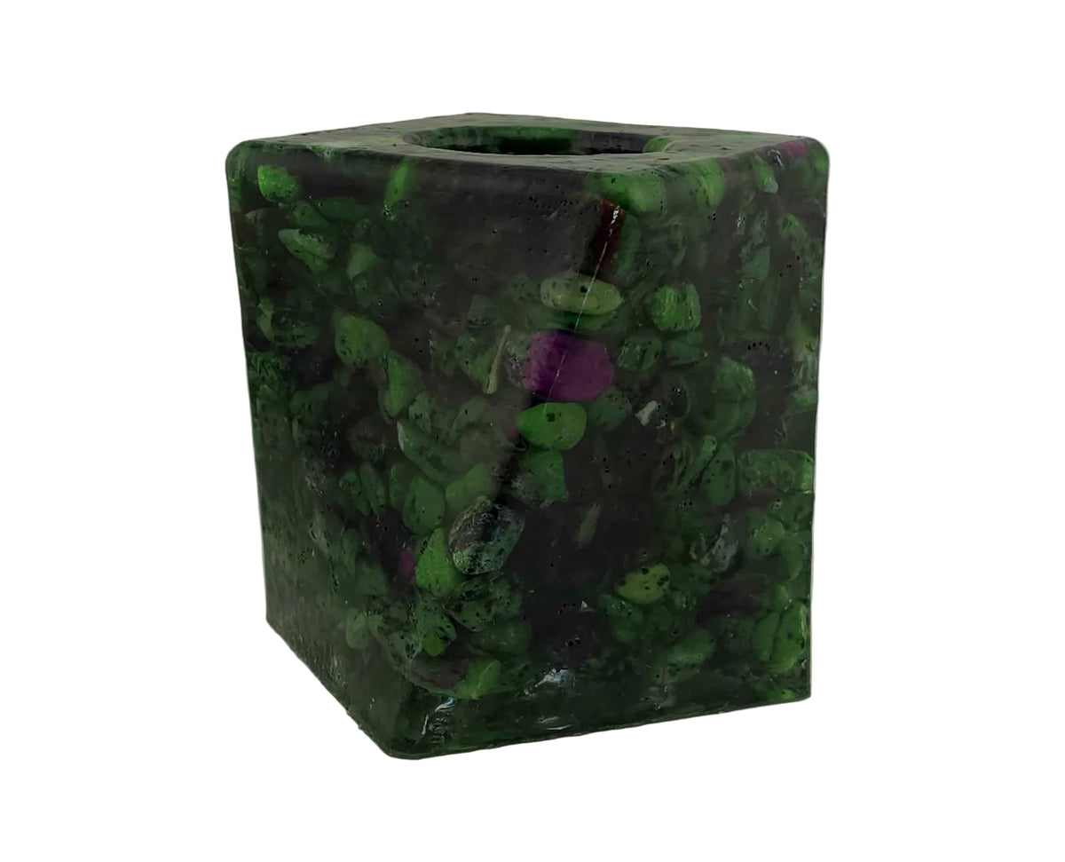 Twisted 5 Inch Vase - Ruby Zoisite