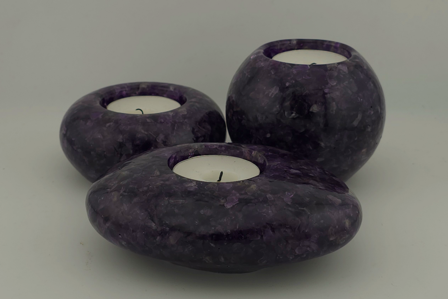 Modern Tea Light Set - Amethyst