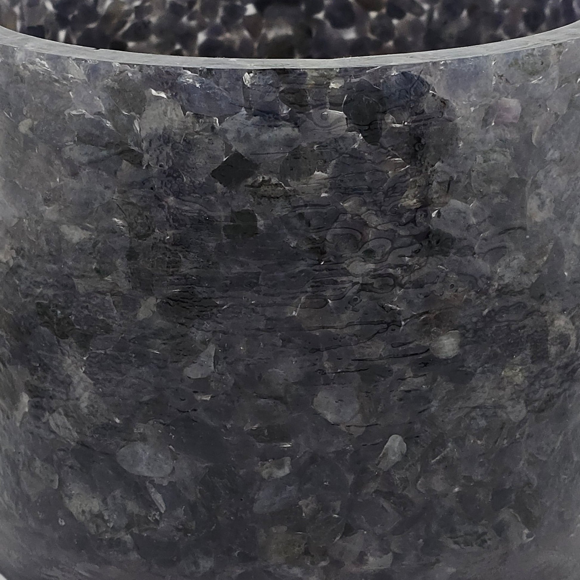 Iolite 5.9" Planter, natural stone, epoxy resin, close up