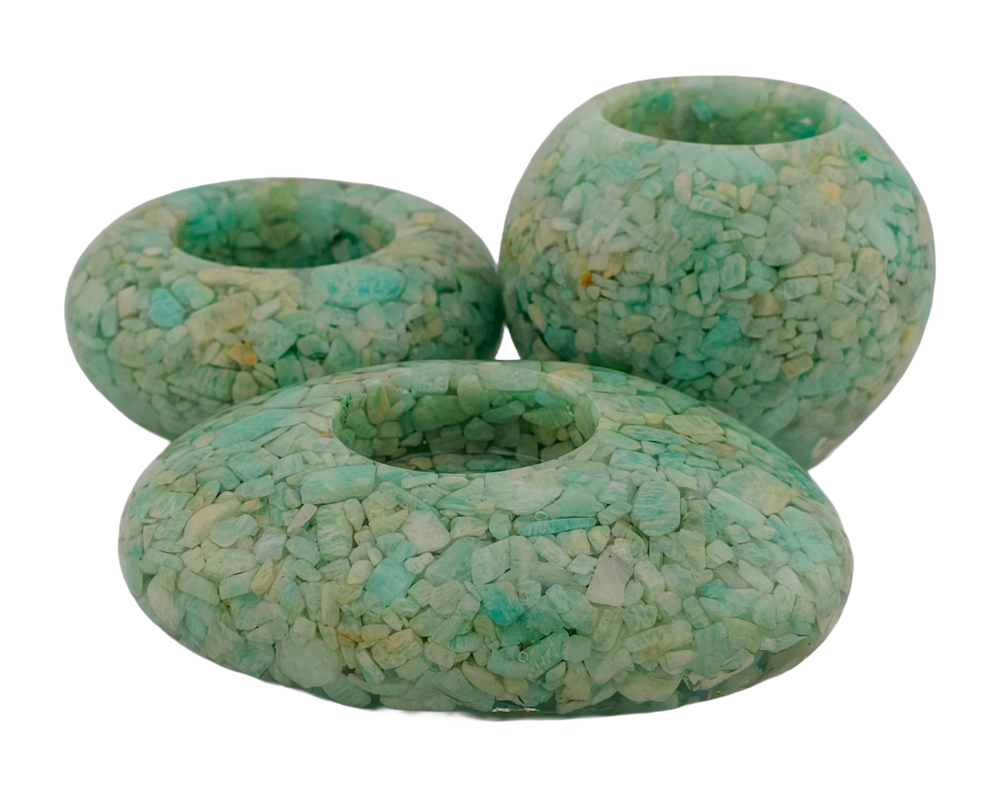 Modern Tea Light Holder Set - Amazonite