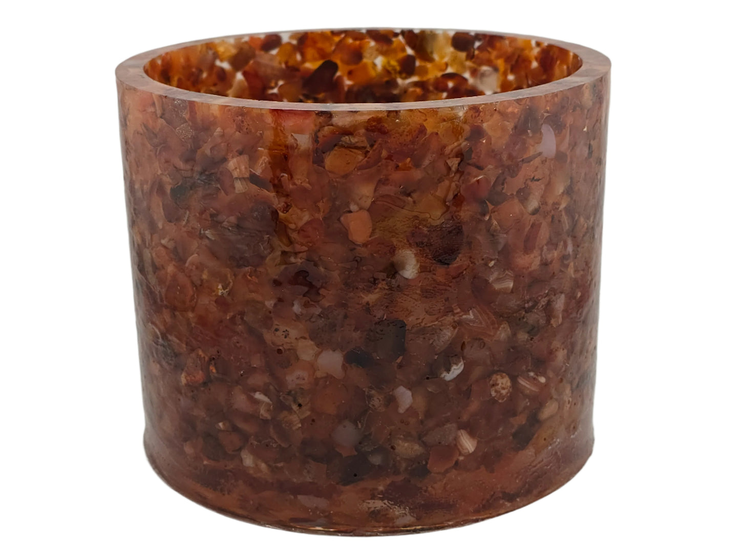 Carnelian 5.9" Planter, natural stone, epoxy resin, white background