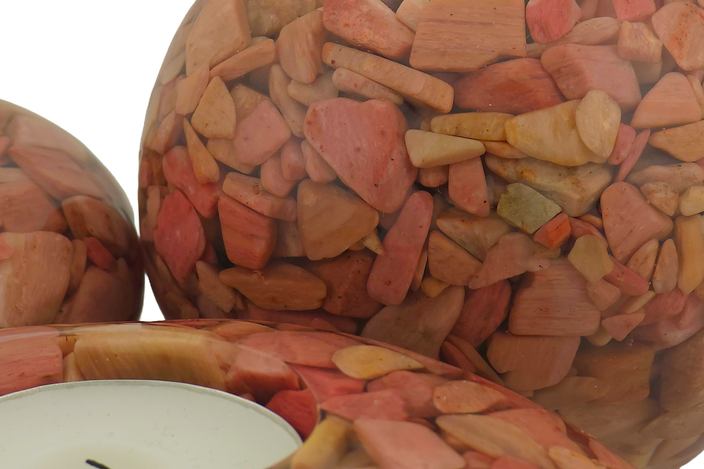 Modern Tea Light Holder Set - Pink Opal