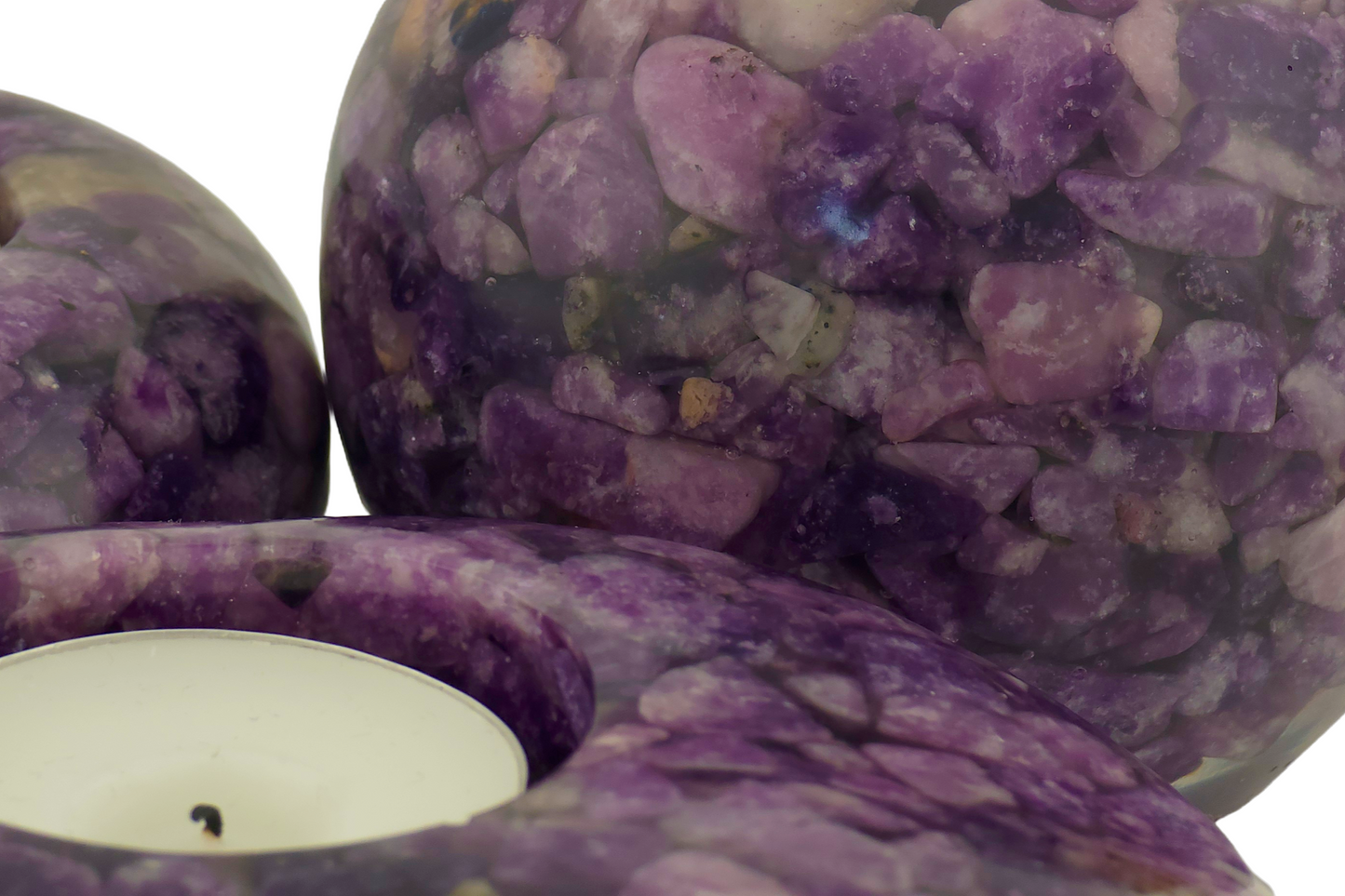 Modern Tea Light Holder Set - Lepidolite