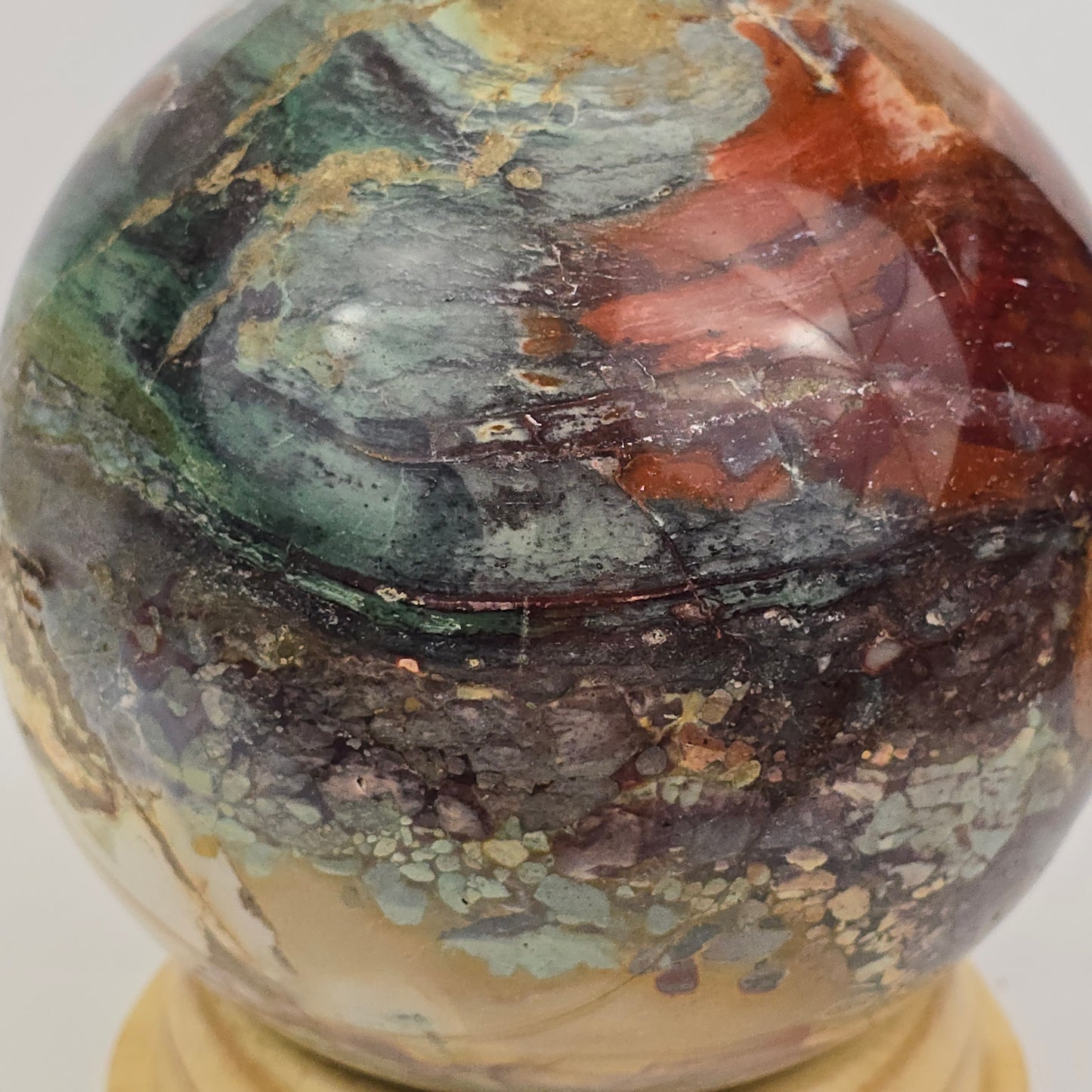 HUGE Ocean Jasper Sphere w/Stand