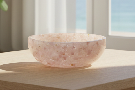 8" Decorative Bowl - Rose Quartz