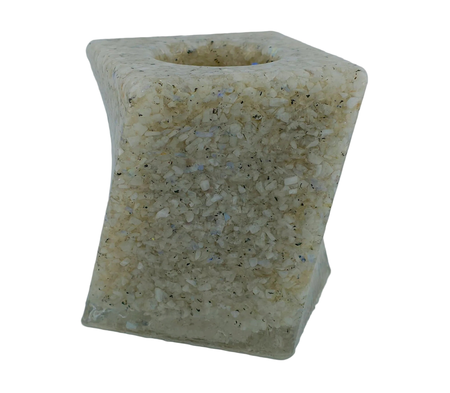 Twisted 5 Inch Vase - Rainbow Moonstone
