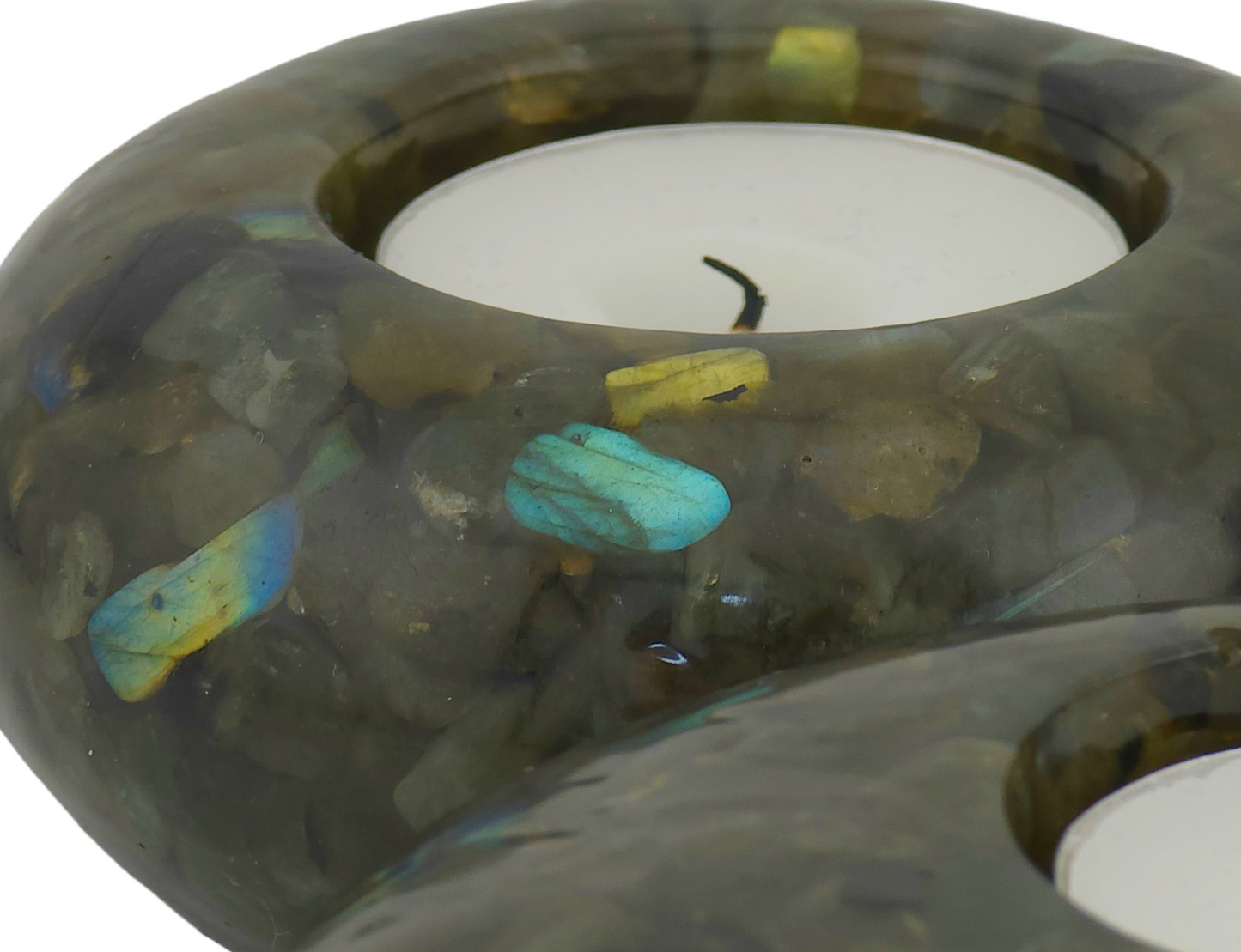 Modern Tea Light Holder Set - Labradorite