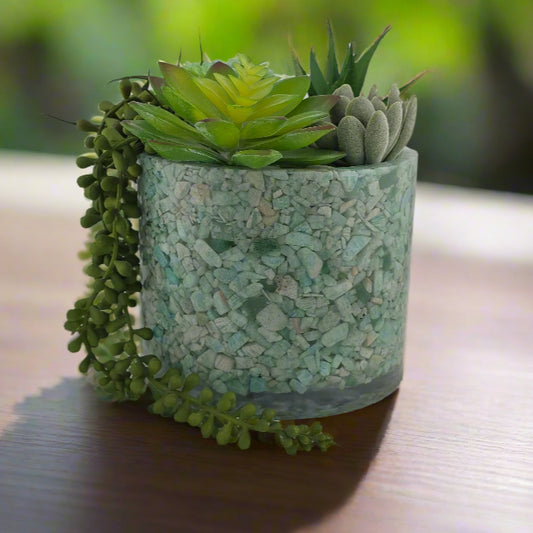 Amazonite Planter 5.9"