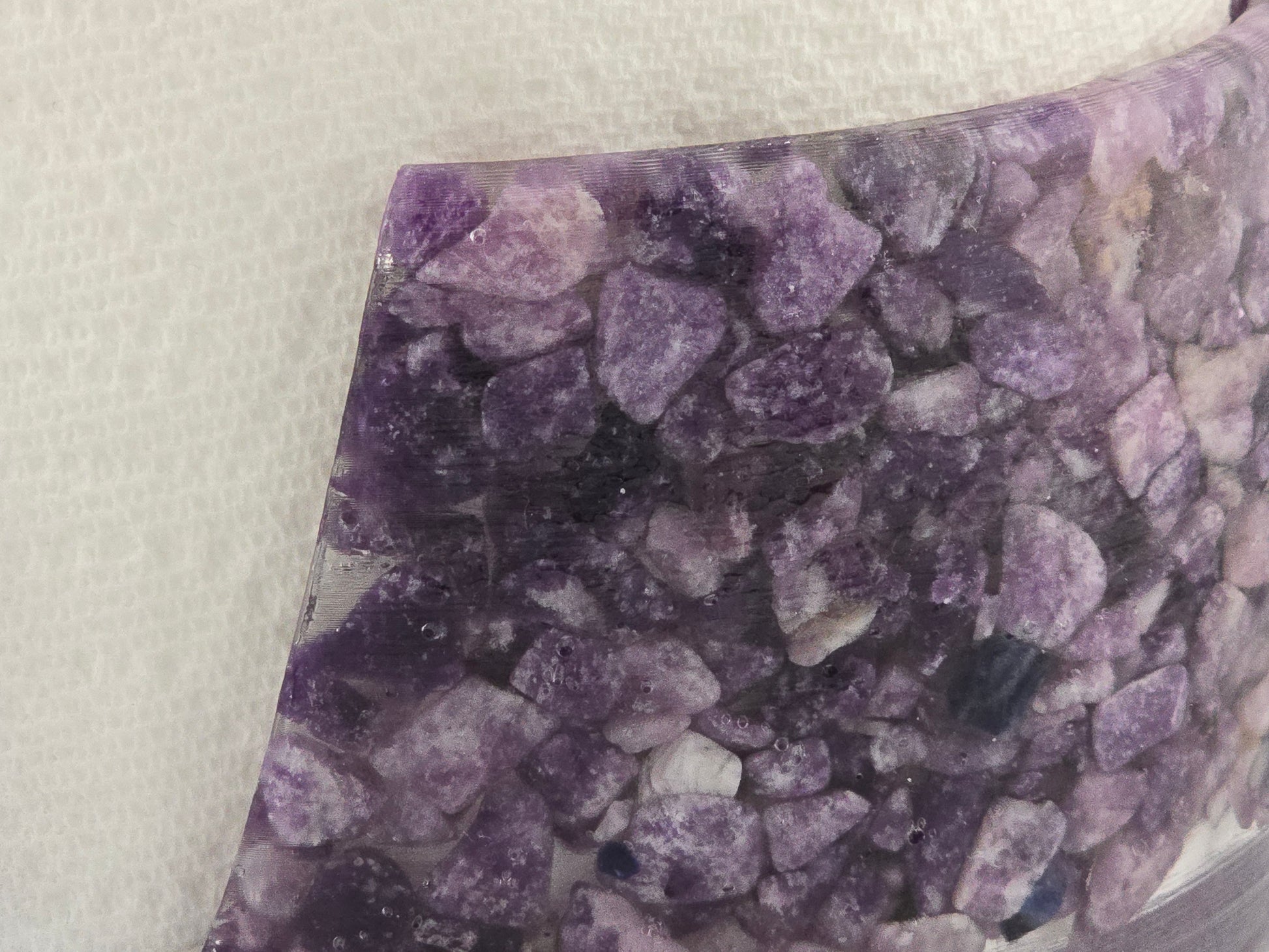 Close-up of Lepidolite Paper Towel Holder