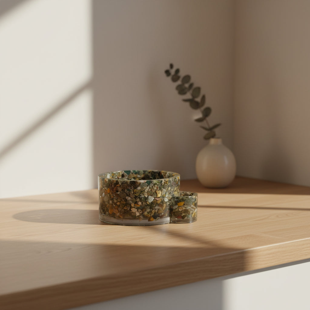 Ocean Jasper candle holder- Counter top