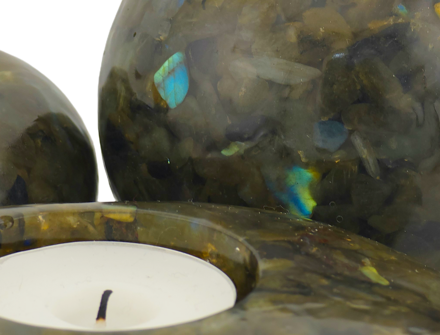 Modern Tea Light Holder Set - Labradorite