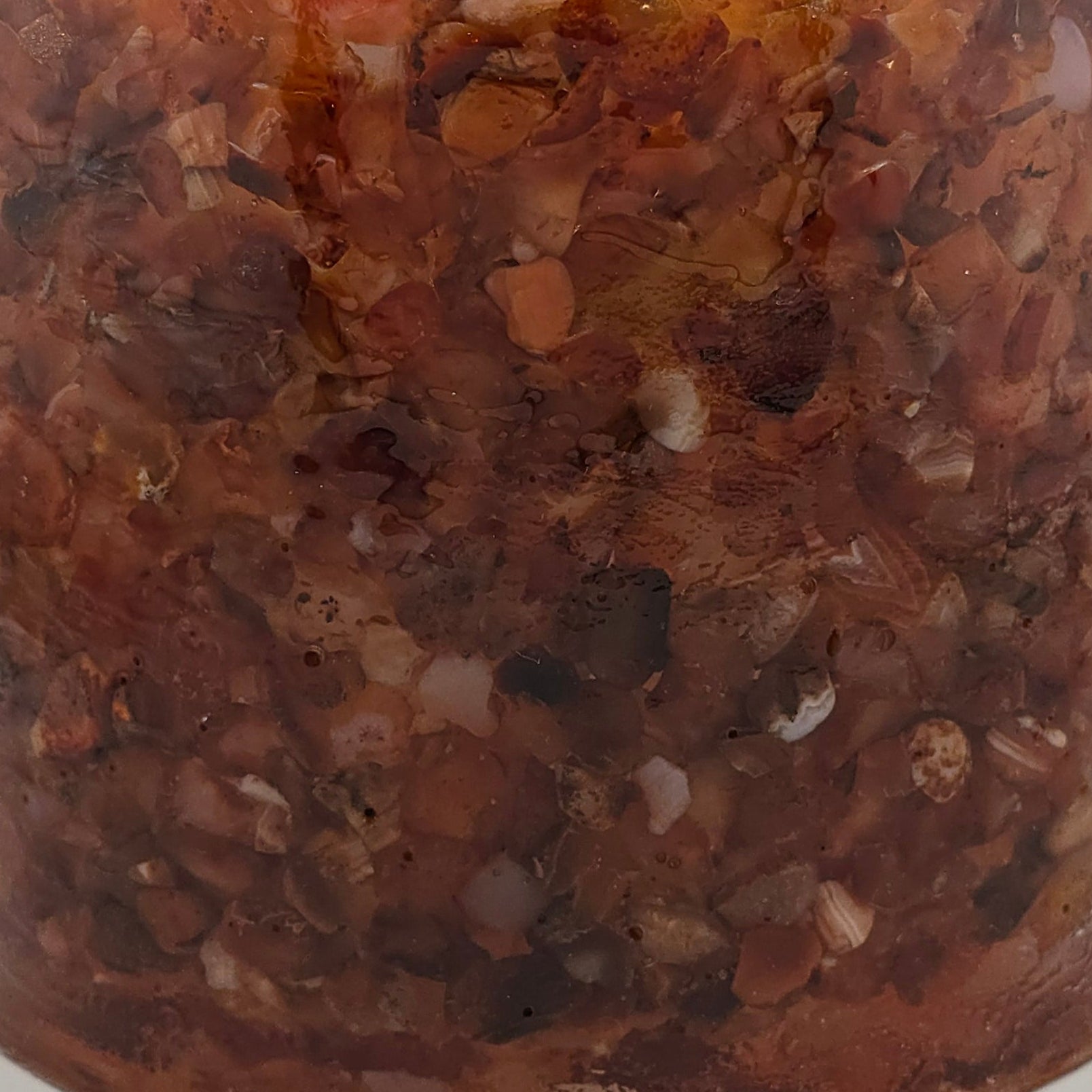 Carnelian 5.9" Planter, natural stone, epoxy resin, close up