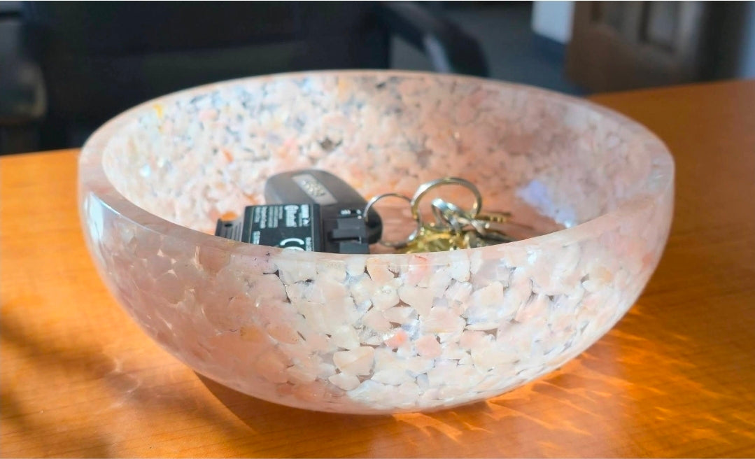 8" Decorative Bowl - Rose Quartz
