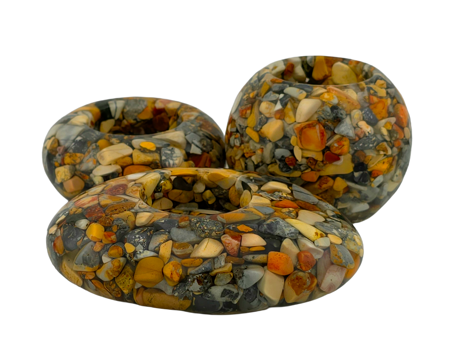 Modern Tea Light Holder Set - Maligano Jasper