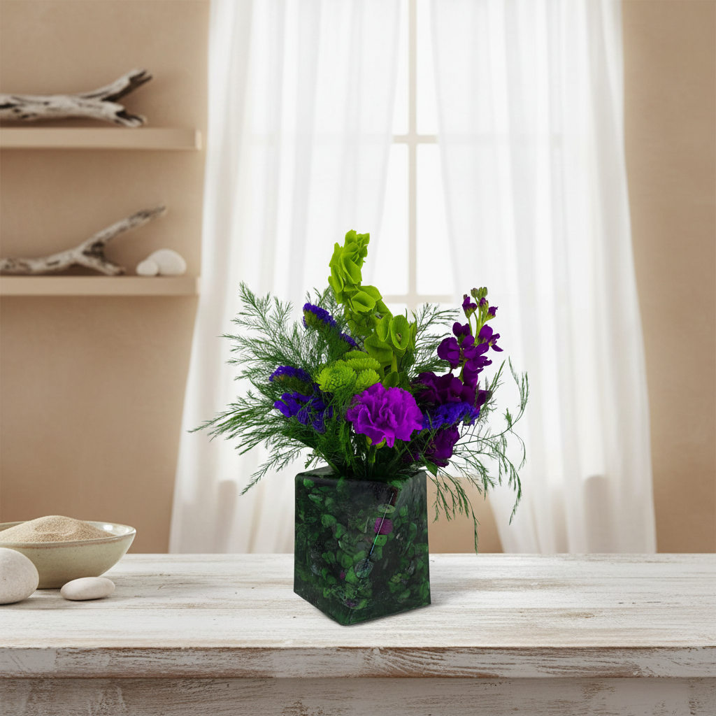 Twisted 5 Inch Vase - Ruby Zoisite
