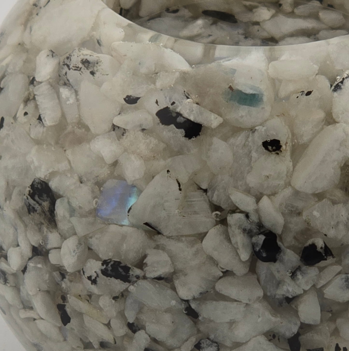 Modern Tea Light Holder Set - Rainbow Moonstone