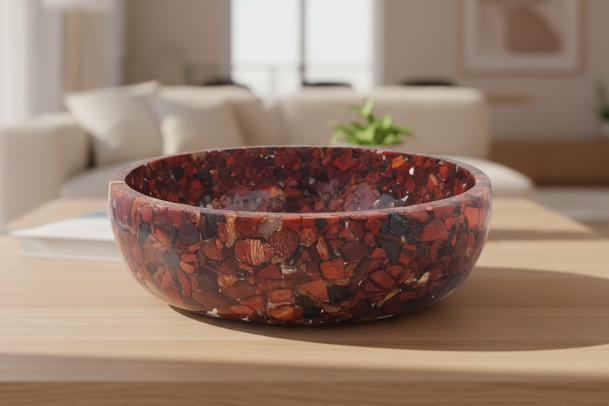 8" Decorative Bowl Snakeskin Jasper