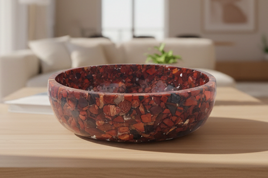 8" Decorative Bowl Snakeskin Jasper