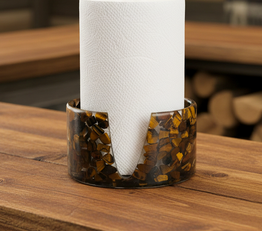 Large Paper Towel Holder - Tiger's Eye