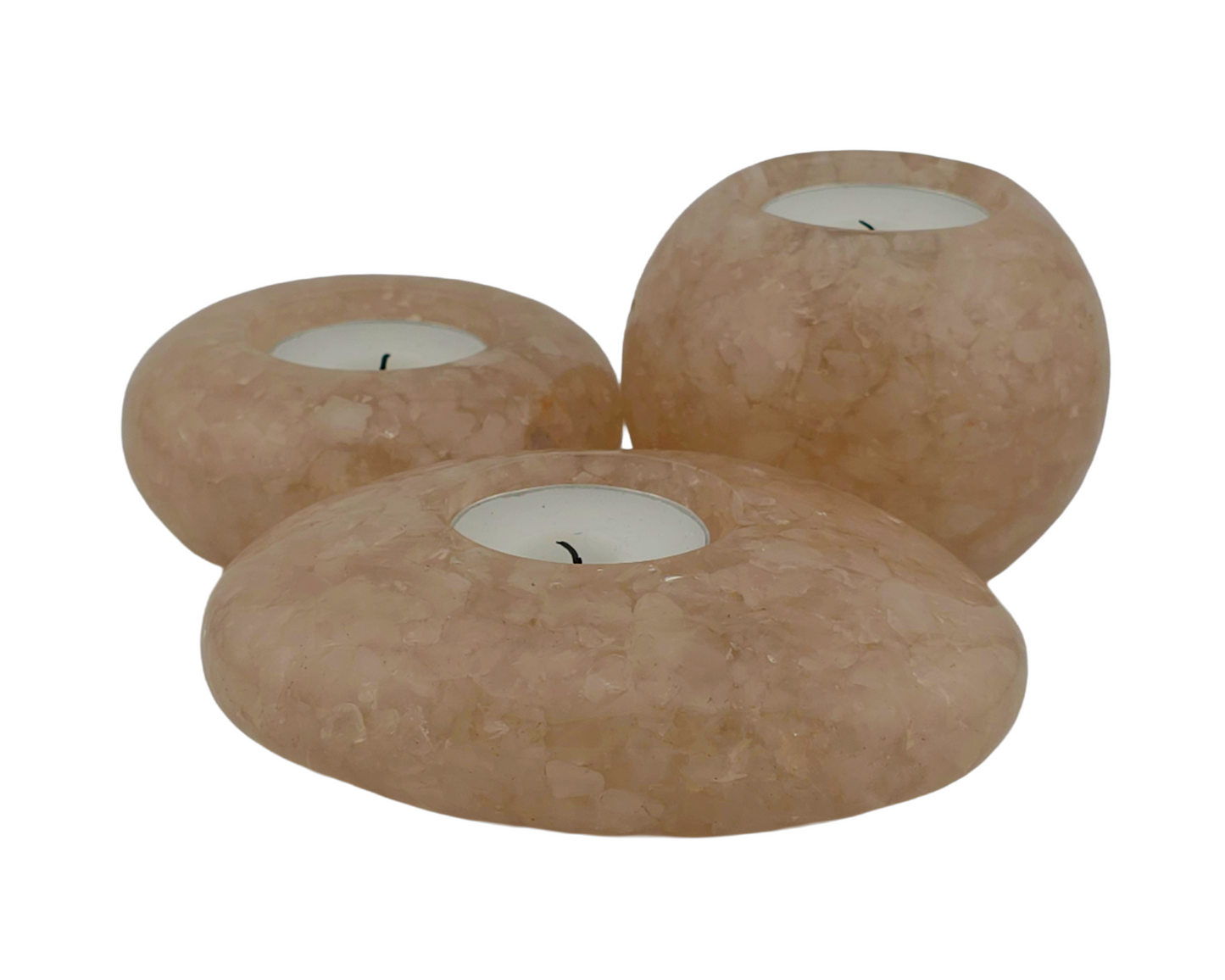 Modern Tea Light Holders - Rose Quartz