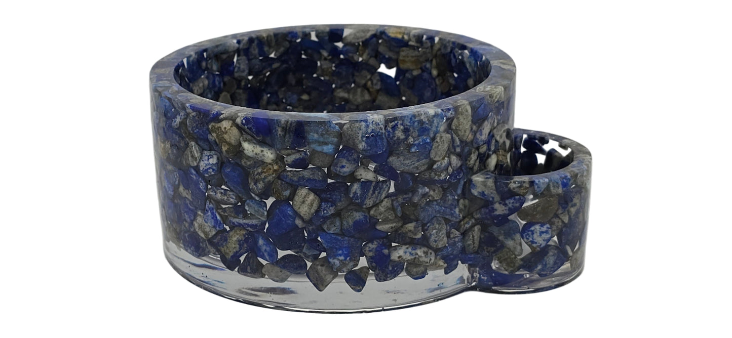 Lapis Lazuli Candleholder with Match Storage