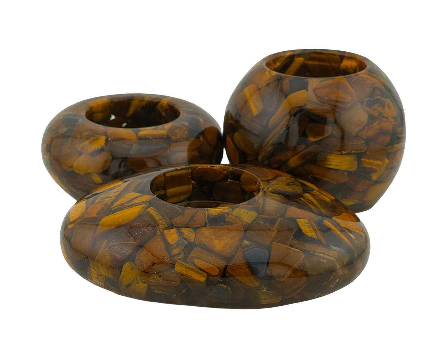 Modern Tea Light Holders - Tiger's Eye