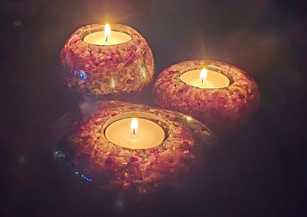 Modern Tea Light Set - Amethyst