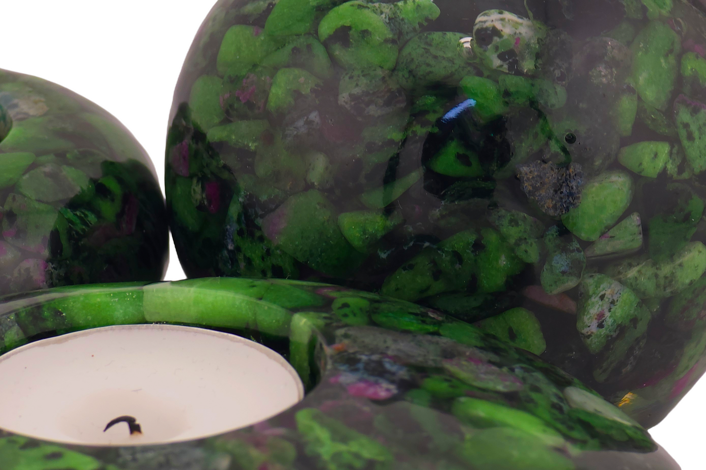 Modern Tea Light Holder Set - Ruby Zoisite