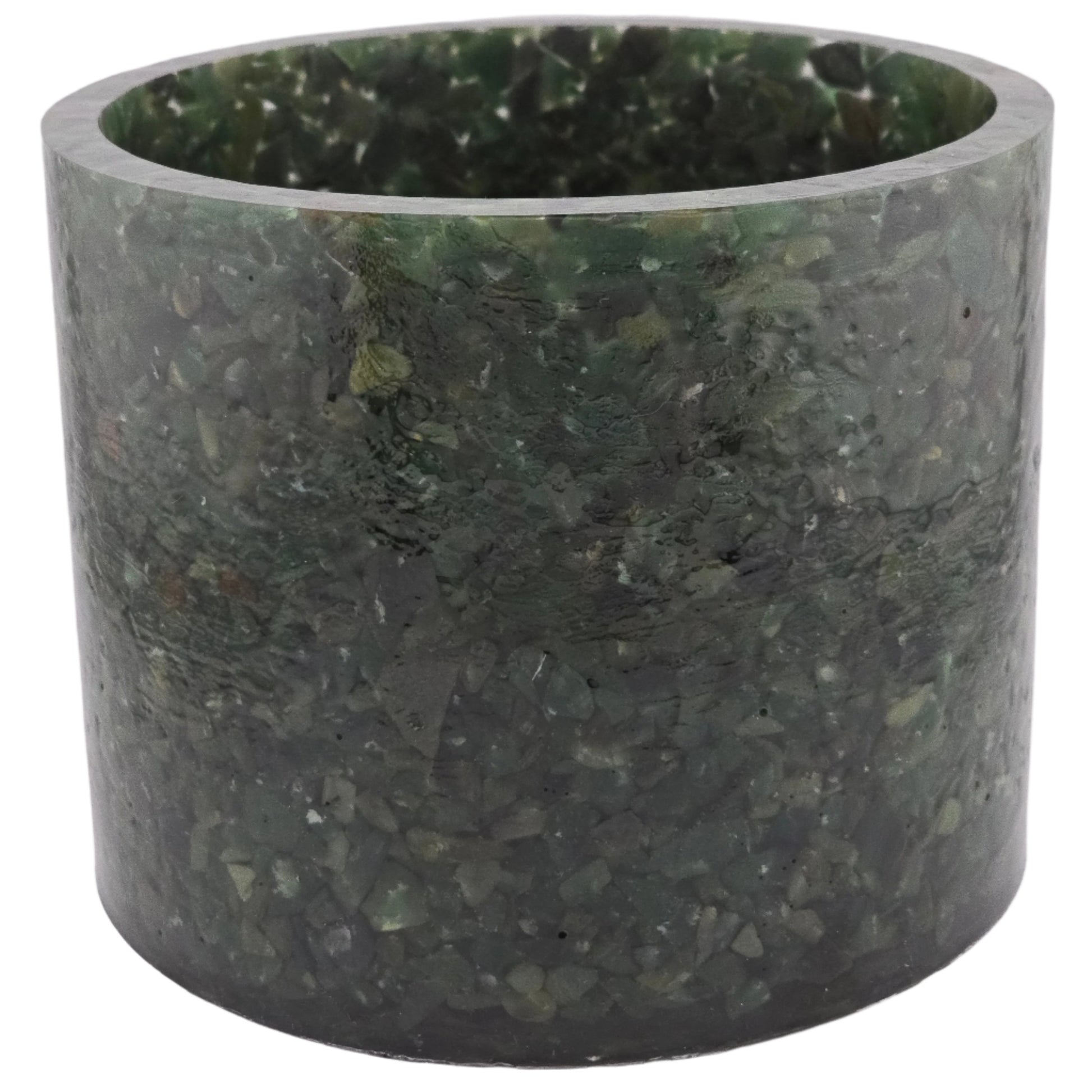 Aventurine 5.9" Planter, natural stone, epoxy resin, Zoom in