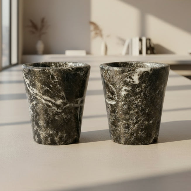 Natural Stone Shot Glasses - Set of 2