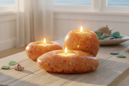 Modern Tea Light Holder Set - Sunstone