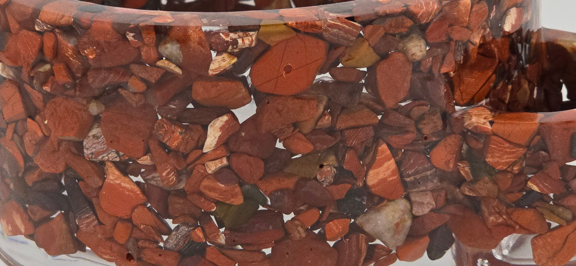 Snakeskin Jasper candle holder-up close